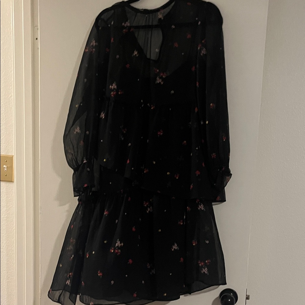 Elegant Black Floral Dress